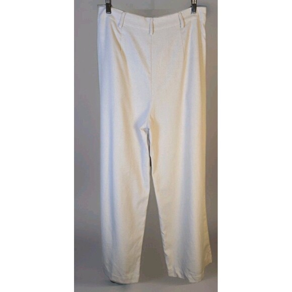 Commense Textured Linen-blend  Fabric Wide Leg‎ Casual Trousers Women's Sz L - Picture 4 of 10